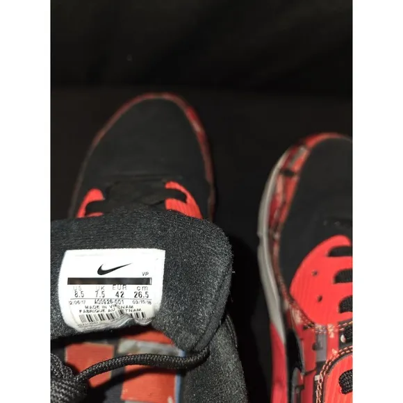 Nike Atmos x Air Max 90 &quot;We Love Nike Shoes&quot; Red White AQ0926-001 Men's Size 8.5