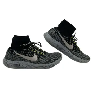 Nike Black Gray Lunarepic Flyknit Sneakers | Size 10