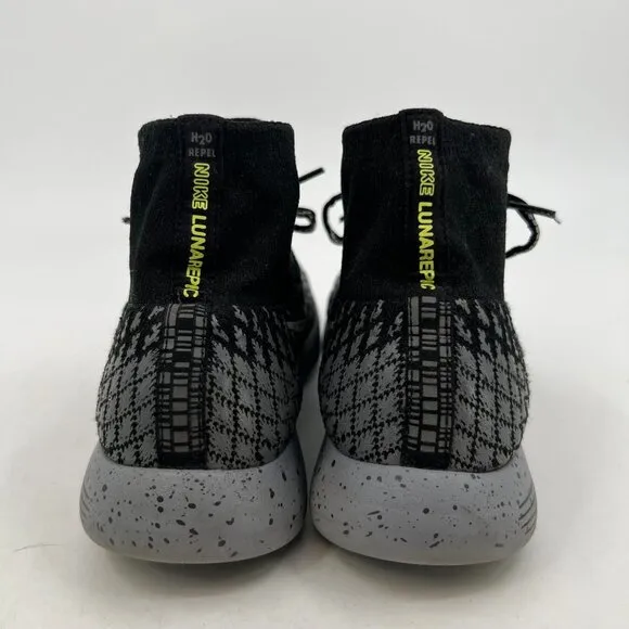 Nike Black Gray Lunarepic Flyknit Sneakers | Size 10