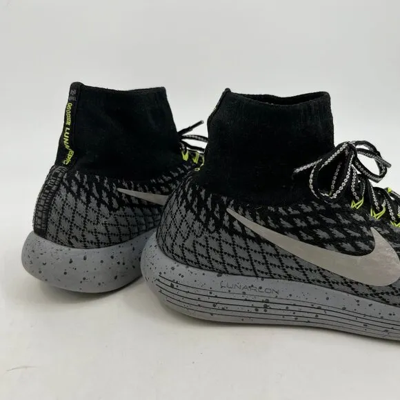 Nike Black Gray Lunarepic Flyknit Sneakers | Size 10