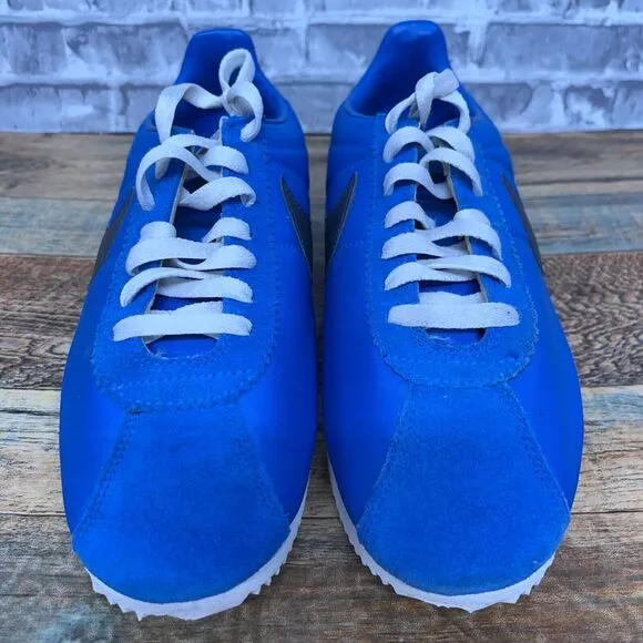 Nike Cortez Basic Nylon Blue White 2012 Running Shoes 488291-409 Mens Size 10.5