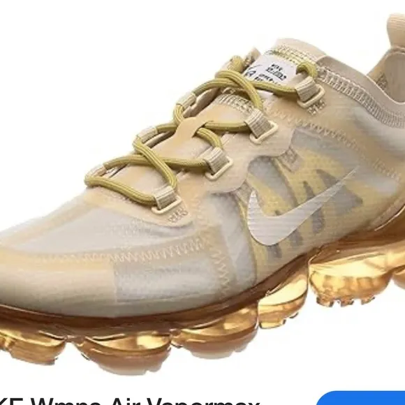 Nike Cream Sneakers with Woven Upper and Cushioned Sole