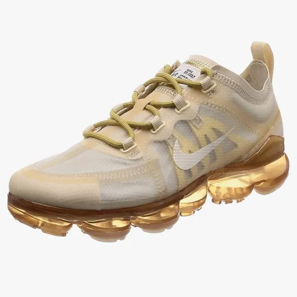 Nike Cream Sneakers with Woven Upper and Cushioned Sole