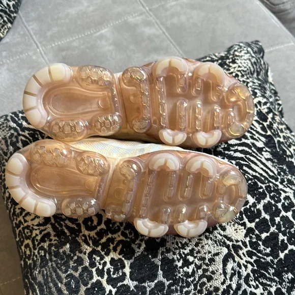 Nike Cream Sneakers with Woven Upper and Cushioned Sole