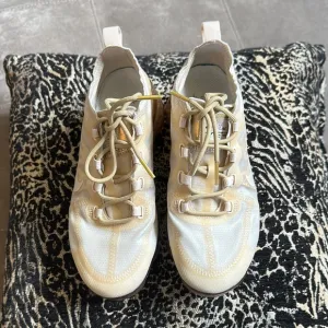Nike Cream Sneakers with Woven Upper and Cushioned Sole