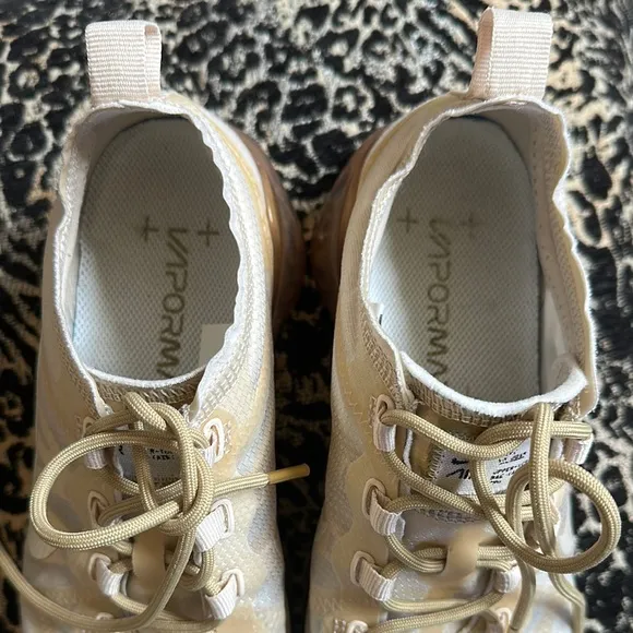 Nike Cream Sneakers with Woven Upper and Cushioned Sole