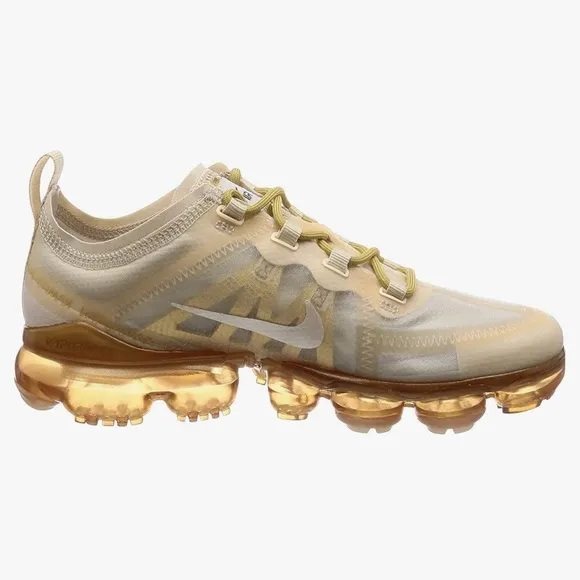Nike Cream Sneakers with Woven Upper and Cushioned Sole