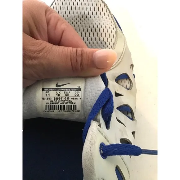 NIKE DUAL FUSION RUN 2 MEN'S WHITE BLUE WALKING RUNNING SHOES MEN'S SIZE 11