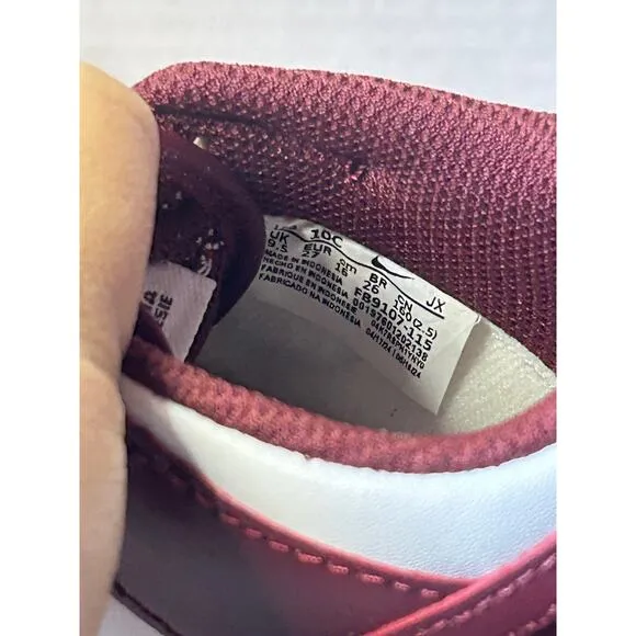 NIKE DUNK LOW (TDE) WHITE/REDWOOD-GYM RED- Size 10 C Kid Shoes