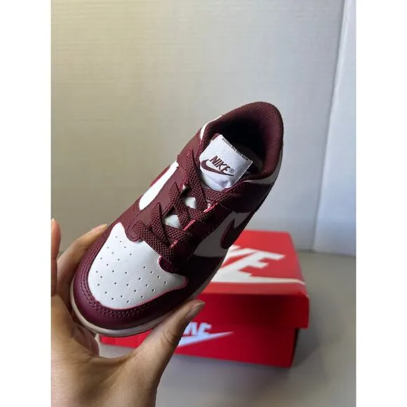 NIKE DUNK LOW (TDE) WHITE/REDWOOD-GYM RED- Size 10 C Kid Shoes