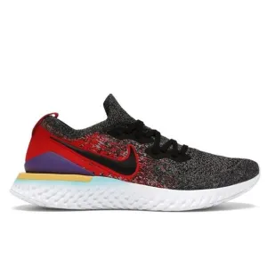 Nike Epic React Flyknit 2 black hyper jade university red running shoes