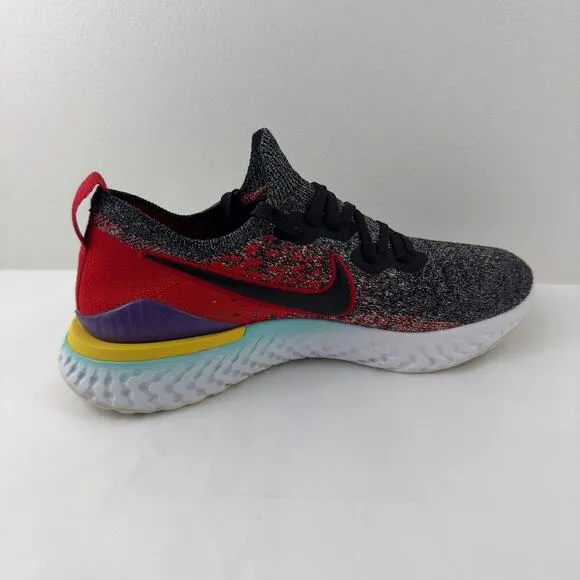 Nike Epic React Flyknit 2 black hyper jade university red running shoes