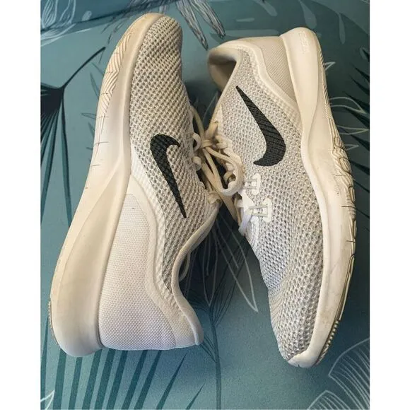 NIKE FLEX TRAINING TR7 white gray SNEAKER GYM SHOES sz 8.5