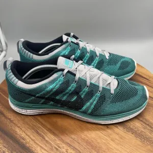 Nike Flyknit One Plus Shoes Mens Size 13 Green 554887-301 Running Sneakers