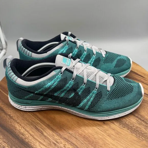 Nike Flyknit One Plus Shoes Mens Size 13 Green 554887-301 Running Sneakers