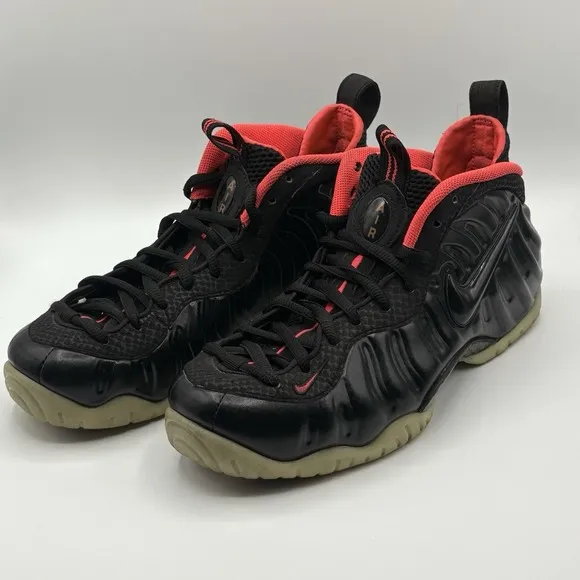 Nike Foamposite‎ Pro Premium 616750-001 Black Laser Crimson Men's Size 9