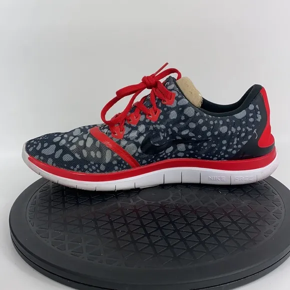 Nike Free 4.0 Print Black/Red/Gray Running Shoes 729818-002 Men's Size 11