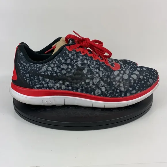 Nike Free 4.0 Print Black/Red/Gray Running Shoes 729818-002 Men's Size 11