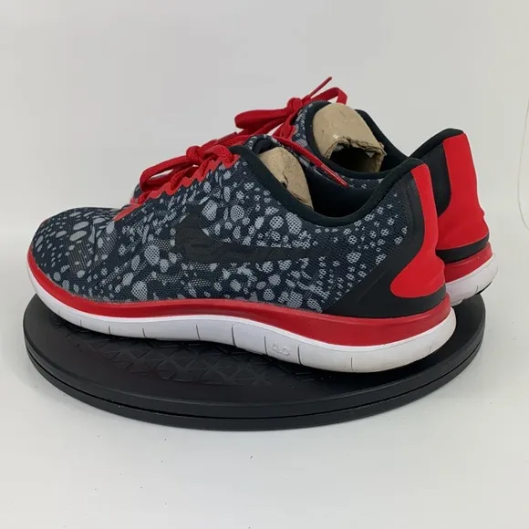 Nike Free 4.0 Print Black/Red/Gray Running Shoes 729818-002 Men's Size 11