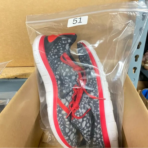 Nike Free 4.0 Print Black/Red/Gray Running Shoes 729818-002 Men's Size 11