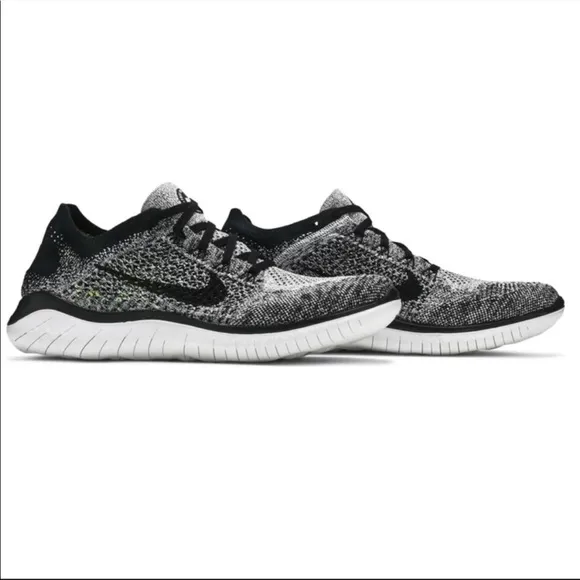 Nike Free RN Flyknit Men’s Running Shoes Oreo Black/White 942838-101 Size 9