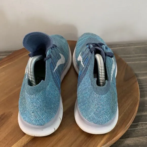 Nike Free RN Flyknit Women's Size 8 Running Shoes Ocean Fog Sneakers 831070-404
