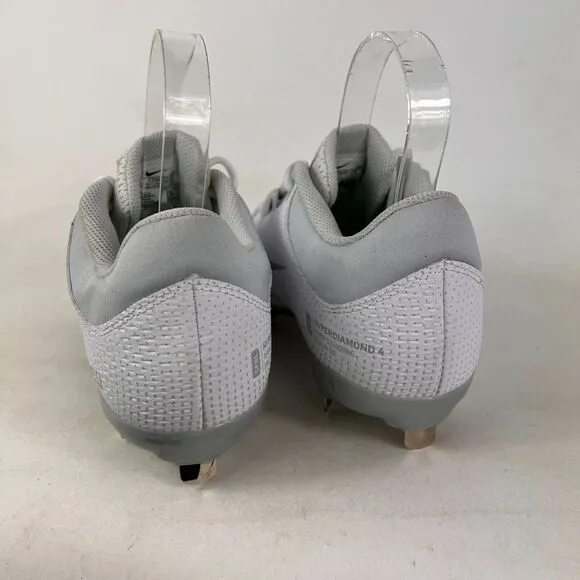Nike Hyperdiamond 4 Pro Fast Pitch softball shoes women’s 7.5 white silver NEW