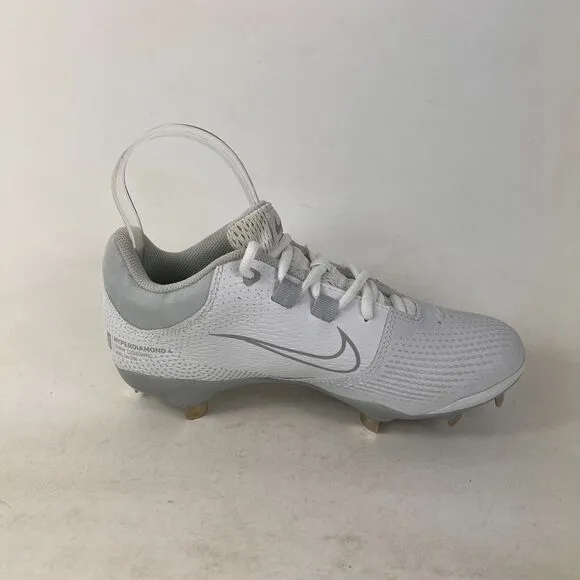 Nike Hyperdiamond 4 Pro Fast Pitch softball shoes women’s 7.5 white silver NEW