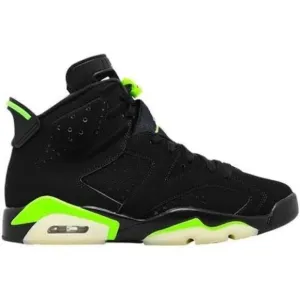 Nike Kids 5Y Air Jordan 6 Retro Sneakers Black Green Neon Basketball Shoes Gym
