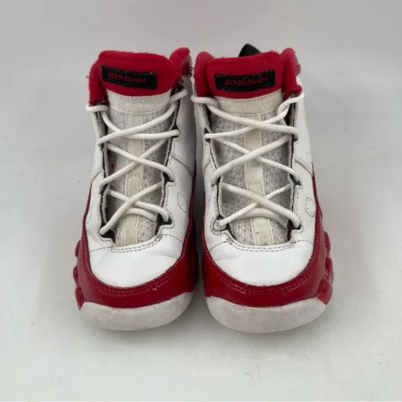 Nike Kids Air Jordan 9 Retro Hi Top -Size  9 C -White Gym Red Basketball Shoes