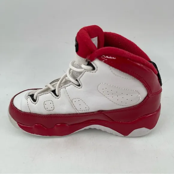 Nike Kids Air Jordan 9 Retro Hi Top -Size  9 C -White Gym Red Basketball Shoes