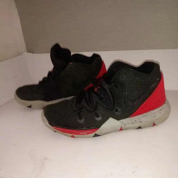 Nike Kyrie 5 red black and gray basketball sneakers