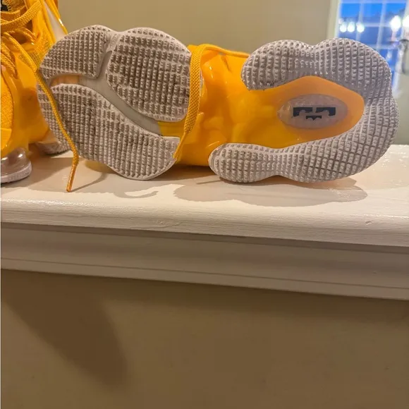 Nike LeBron 19 Kids Yellow Basketball Shoes