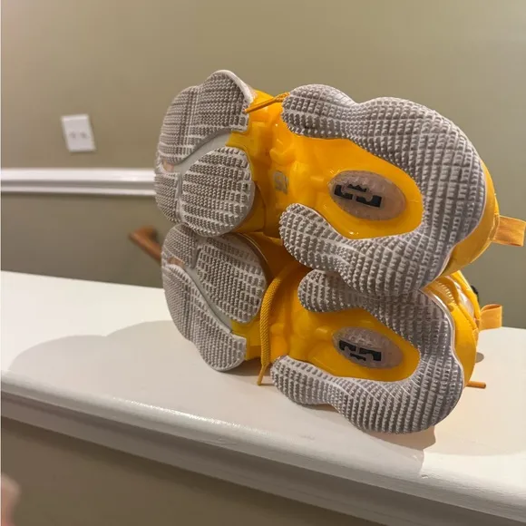 Nike LeBron 19 Kids Yellow Basketball Shoes