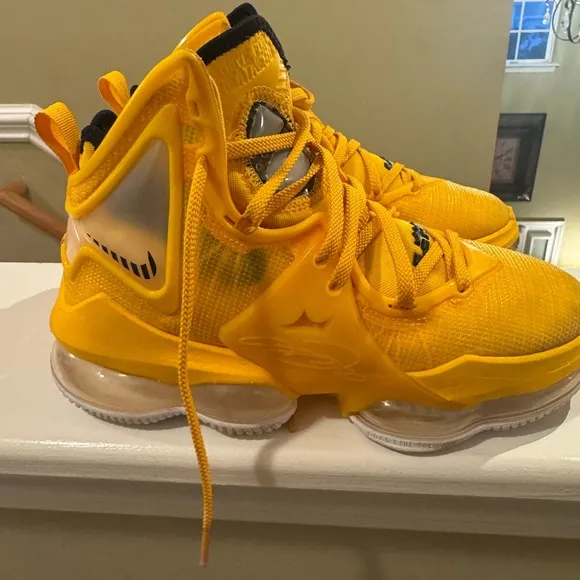 Nike LeBron 19 Kids Yellow Basketball Shoes