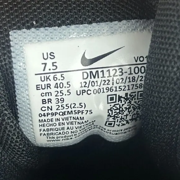Nike Lebron Witness 7 Basketball Athletic Shoes Mens 7.5 Black White Lace Up