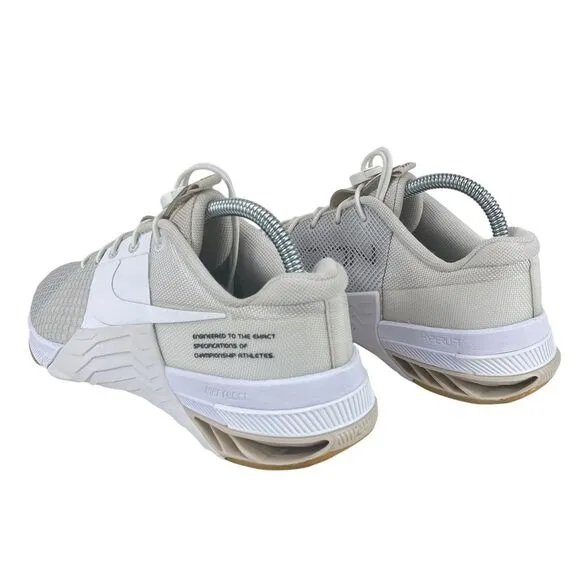 Nike | Men 9 | Metcon 8 Natural/White/Gray Lock‎ Laces Gym Sneakers Shoes