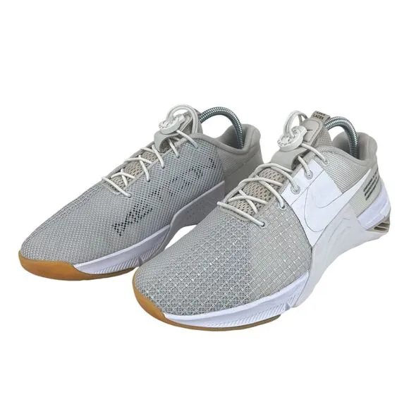 Nike | Men 9 | Metcon 8 Natural/White/Gray Lock‎ Laces Gym Sneakers Shoes