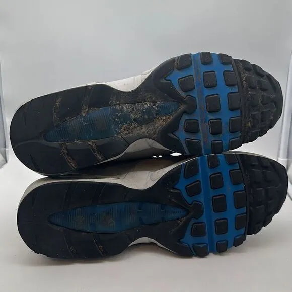 Nike Mens Air Max 95 Size 14 Blue Gray Athletic Running Shoes Sneaker 609048-404