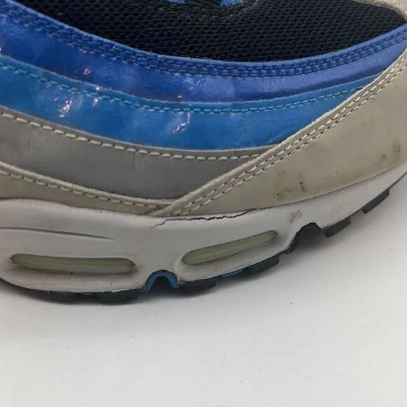 Nike Mens Air Max 95 Size 14 Blue Gray Athletic Running Shoes Sneaker 609048-404