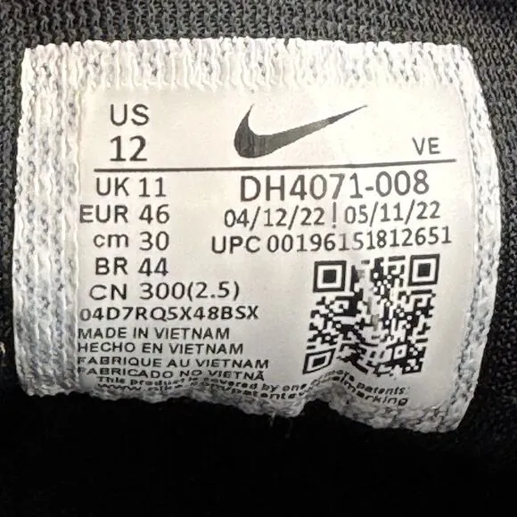 Nike Mens Air Zoom Pegasus 39 Size 12 Shoes Black Running Training Sneakers