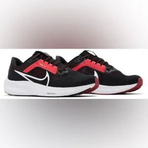 Nike Men's Air Zoom Pegasus 40 Running Shoes Black White Lt. Crimson Size 10.5