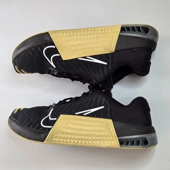 Nike Men's Metcon 9 Black Vegas Gold Workout Shoes Sneakers Sz 14 FD5431-001