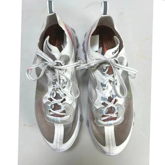 Nike Mens React Element 87 Sail Light Bone White Running Shoe AQ1090-100 Size 8
