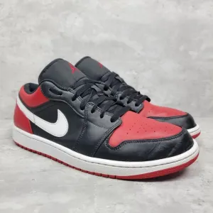 Nike Mens Size 12 Air Jordan 1 Low Black Gym Red White 553558-066 Shoes Sneakers