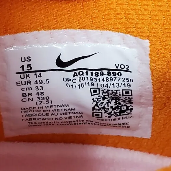 Nike Metcon 5 Training Shoes Mens 15 Orange White Tennessee Vols AQ1189-890