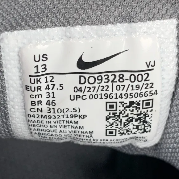 Nike Metcon 8 Mens Size 13 Shoes Smoke Grey Gum Sole Gym Sneakers D09328-002
