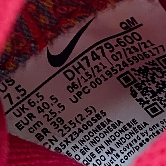 Nike Pink-Red Lace Up Athletic Shoes | Size 7.5 US