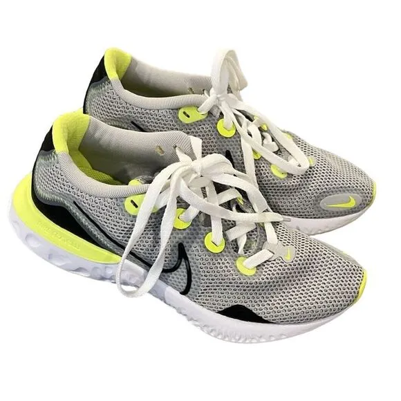 Nike Renew Mens Shoes Sneakers Gray‎ Black Green Size 8.5 Great Condition