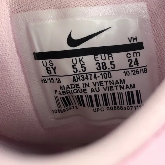 Nike Renew Rival White Pink Running Shoes Size 6y